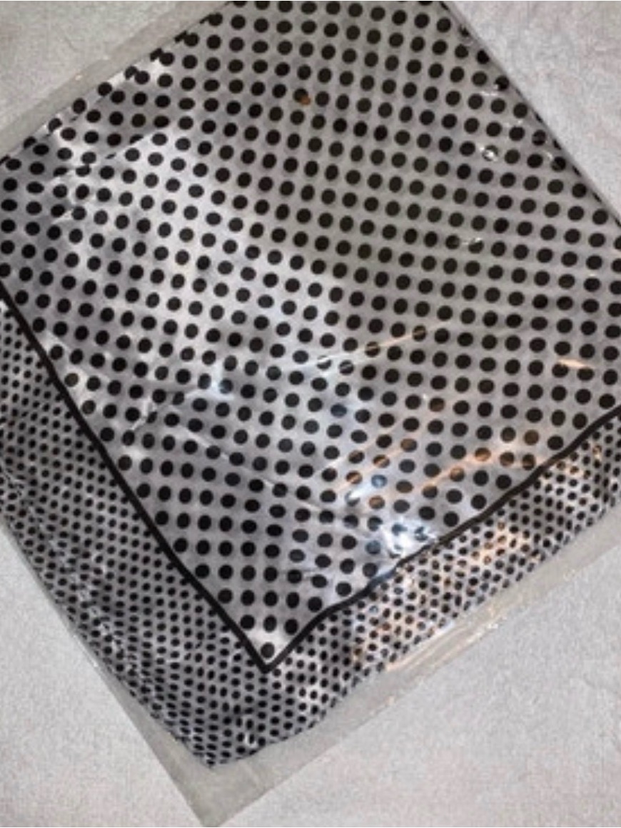 Polka Dot Silk-Feel Scarf In Black And White